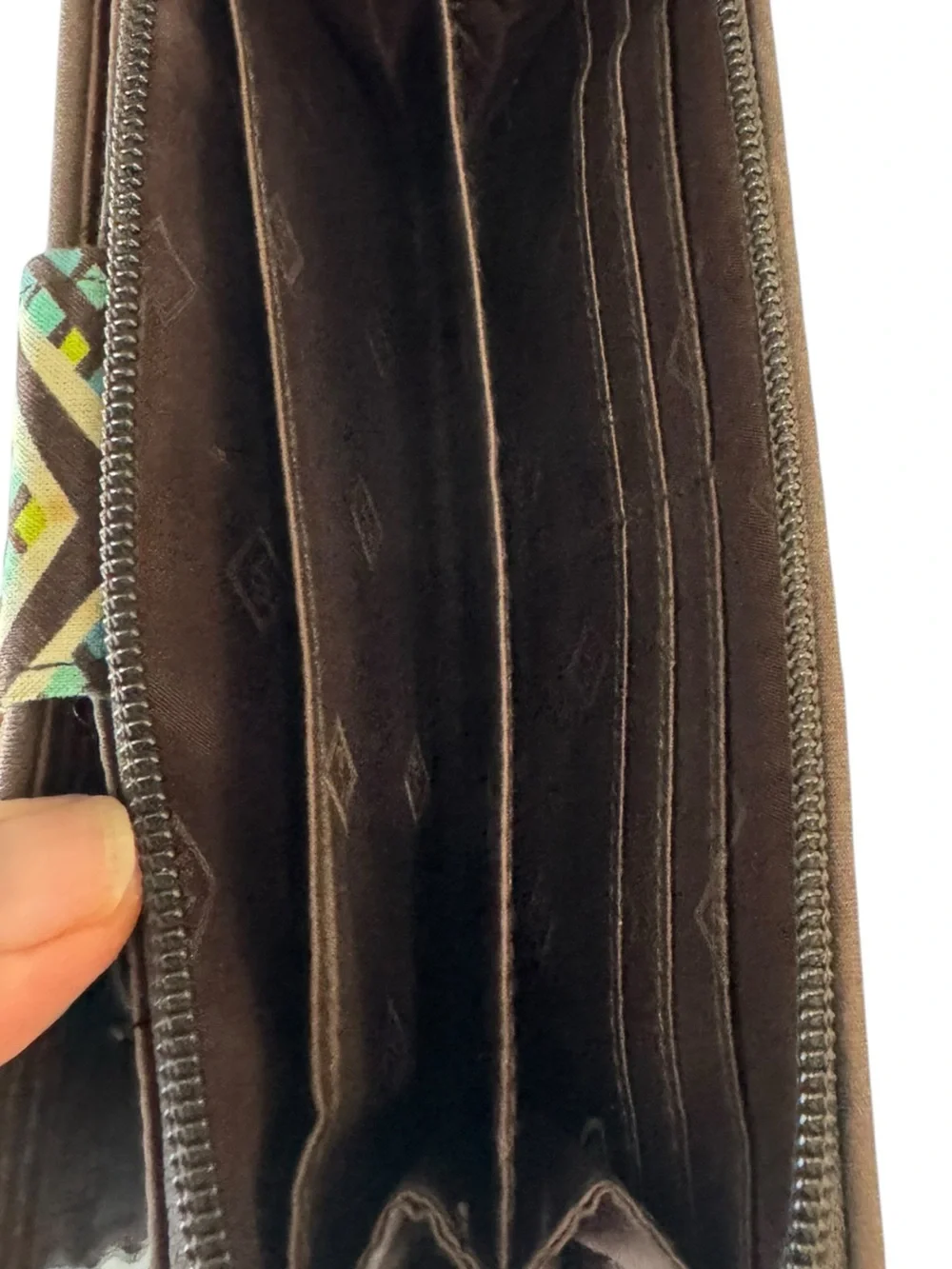 Vera Bradley Rain Forest RFID Turn Lock Wallet Quilted Zip Around